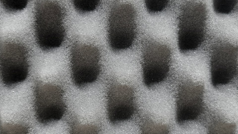 Closeup of soundproofing material.
