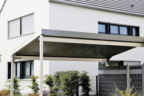 Aluminium car port in residential area