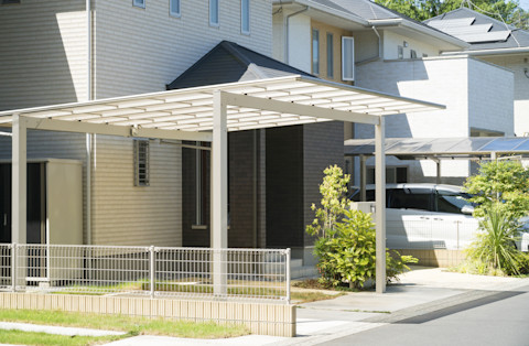 Car port in residential area