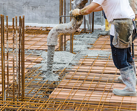 concrete being poured