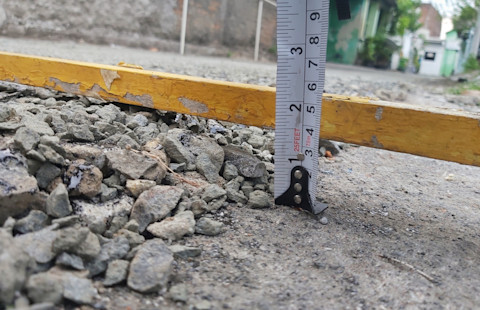 Measuring driveway height